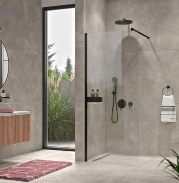 Sealskin Avenue inloopdouche 90 x 200 cm mat zwarte, Ophalen of Verzenden, Nieuw, Glas, Bad