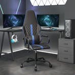 vidaXL Gamestoel kunstleer zwart en blauw, Verzenden, Nieuw