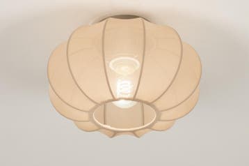Rietveld Plafondlampen - Taupe - Stof, Metaal, Verzenden, Nieuw