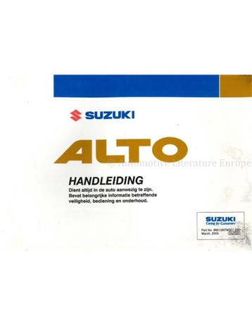 2004 SUZUKI ALTO INSTRUCTIEBOEKJE NEDERLANDS, Auto diversen, Handleidingen en Instructieboekjes