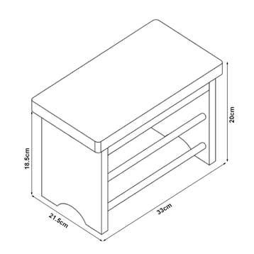 [en.casa] Opstapje Ryslinge 33x21,5x20 cm bamboe max 100 kg, Verzenden, Nieuw