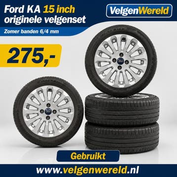 15 inch Ford KA originele velgenset | 0726-13, Auto-onderdelen, Banden en Velgen, Gebruikt, 15 inch, Banden en Velgen, Ophalen of Verzenden