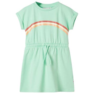vidaXL Kinderjurk met trekkoord 116 felgroen, Verzenden, Nieuw