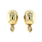 Gouden oorringen met diamant 14 krt, Ophalen of Verzenden, Nieuw