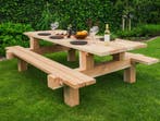Robuuste Picknicktafel Douglas!, Nieuw, Rechthoekig, Hout