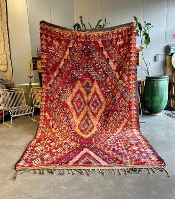 Authentiek Marokkaans vintage Boujad Berber wol tapijt, Nieuw