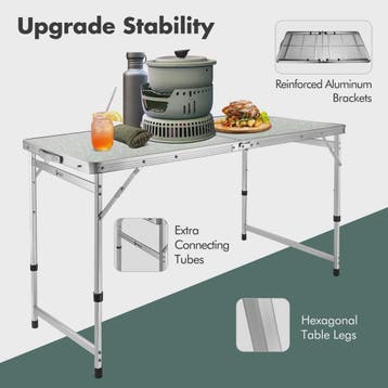 Opvouwbare Aluminium Tafel - Verstelbare Hoogte voor Camping, Huis en Inrichting, Verzenden, Nieuw