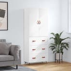 vidaXL buffetkast 69,5x34x180 cm bewerkt hout wit, Verzenden, Nieuw, 50 tot 100 cm, Minder dan 100 cm