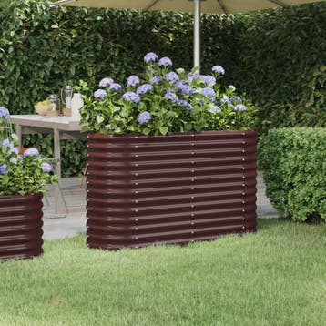 vidaXL Plantenbak 114x40x68 cm gegalvaniseerd staal bruin, 100 cm of meer, Verzenden, Nieuw, Metaal