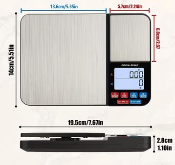 Digitale Keukenweegschaal Dubbel Platform 0.01g 5kg, Verzenden, Nieuw