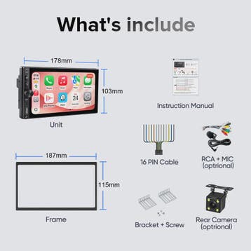 AINAVI K60 7-Inch Universele Autoradio met Draadloze CarPlay, Verzenden, Nieuw