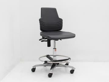 Werkstoel Score 4401 - zwart - 5-poots chroom met voetring, Ophalen of Verzenden, Gebruikt