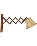 Wandlamp - Teakhouten schaarlamp - Danish Design - Lengte 80