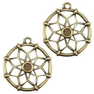 2x DQ metalen bedels dromenvanger dreamcatcher ca. 21 x 1..., Ophalen of Verzenden, Nieuw, Bedel