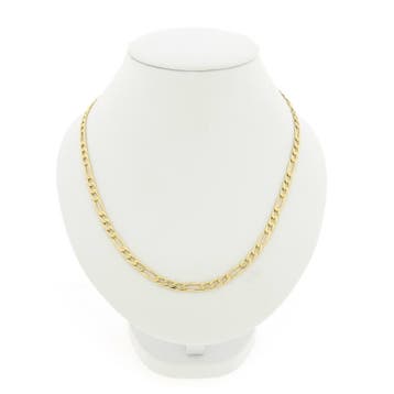 Gouden Figaro schakelketting, Sieraden, Tassen en Uiterlijk, Kettingen, Ophalen of Verzenden, Gebruikt, Goud, Goud