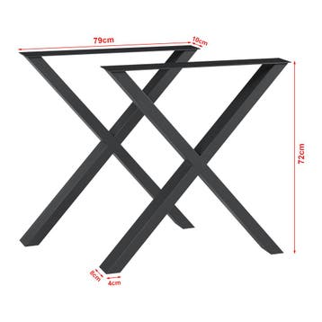Stalen onderstel Greith set van 2 tafelpoot 72x79 cm zwart [, Verzenden, Nieuw