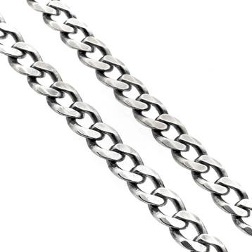 Zilveren robuuste gourmetschakel ketting, Sieraden, Tassen en Uiterlijk, Kettingen, Ophalen of Verzenden, Gebruikt, Zilver, Zilver