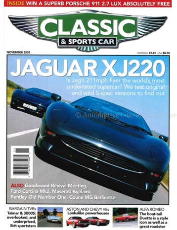 2003 CLASSIC AND SPORTSCAR MAGAZINE (11) NOVEMBER ENGELS, Nieuw, Author