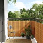 vidaXL Balkonscherm 1000x90 cm poly rattan lichtbruin, Verzenden, Nieuw, Kunststof, Minder dan 1 meter