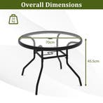 LIVSK Bistrotafel met Parasolgat - Glazen Blad met Golvende, Huis en Inrichting, Tafels | Sidetables, Verzenden, Nieuw