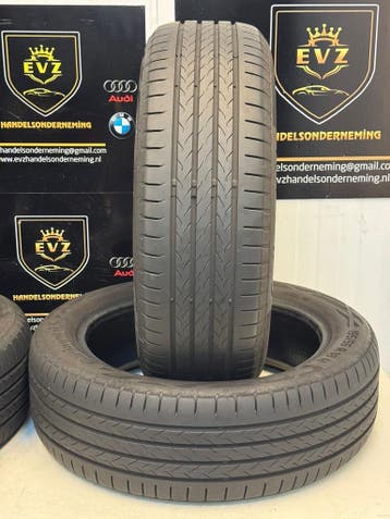 4 stuks Continental Ecocontact 6Q zomerbanden 195/55R18H, 18 inch, Gebruikt, Band(en), Personenwagen