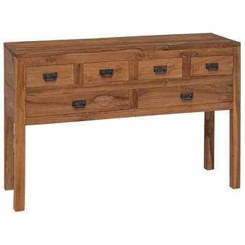 vidaXL Dressoir Naturel 110 x 35 x 75,5 cm Massief Teakhout, Verzenden, Nieuw, Teakhout, Minder dan 50 cm