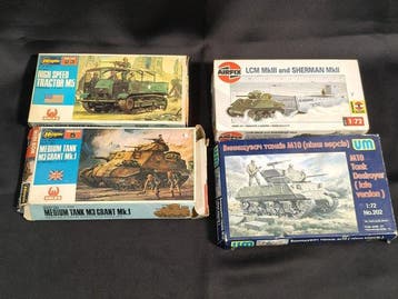 Airfix, Hasegawa/Hales, UM - Maquette - 4 kits de véhicules, Nieuw