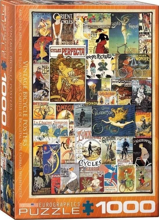 Vintage Bicycle Posters Puzzel (1000 stukjes) | Eurographics, Hobby en Vrije tijd, Denksport en Puzzels, Nieuw, Verzenden