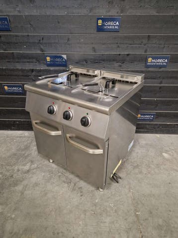 Friteuse | combisteel | dubbel | elektrische | 2x10L | RVS |, Gebruikt, Fornuis, Frituur en Grillen