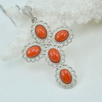 Koraal - Zilver, Zonder reservering - Ketting met hanger -