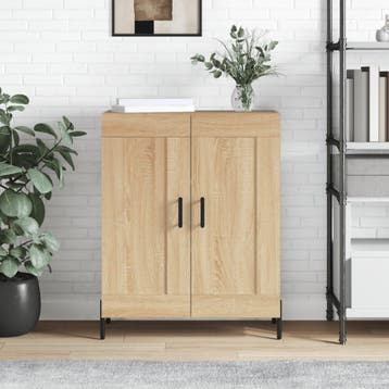 vidaXL Dressoir 69,5x34x90 cm bewerkt hout sonoma, Verzenden, Nieuw, Overige houtsoorten, Minder dan 50 cm
