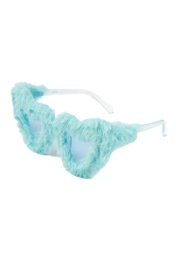 KIMU® Hartjes Bont Zonnebril Blauw Montuur Kunststof Blauwe, Ophalen of Verzenden, Nieuw, Feestartikel, Carnaval