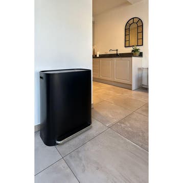 Practo Home duurzame recycling pedaalemmer 2x30l - mat zwart, Verzenden, Nieuw