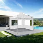 Aluminium opvouwbaar tuinhuisje 3x3 m met 2 zijpanelen - wit, Verzenden, Nieuw