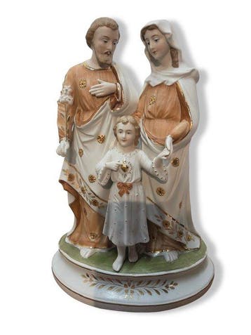 Beeld - Heilige Familie in biscuit - 32 cm - Porselein -
