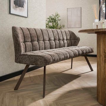 *WOONWINKEL* Eetkamerbank Raster Velvet Taupe, Huis en Inrichting, Banken | Bankstellen, Verzenden, Nieuw, Stof