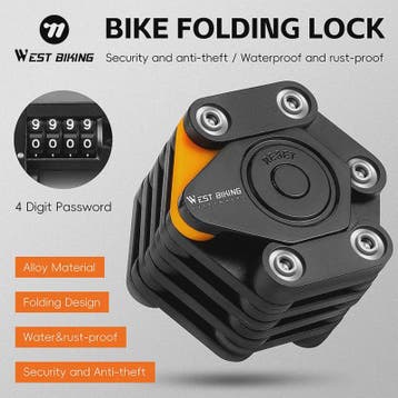 WEST BIKING Fiets Vouwslot met 4 Cijfers Code - Anti-diefsta, Verzenden, Nieuw