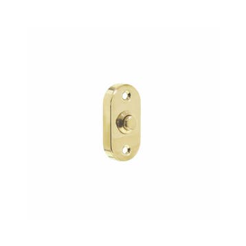 Intersteel Deurbel ovaal 59x32x5mm - messing gelakt, Huis en Inrichting, Deurbellen, Verzenden, Nieuw