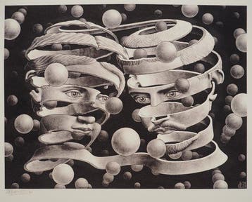 M.C. Escher (1898-1972) - Amoureux surréalistes, Antiek en Kunst