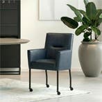 Set van 8 Leren eetkamerstoelen Lucky - Granada Blue, Huis en Inrichting, Stoelen, Ophalen of Verzenden, Nieuw, Leer