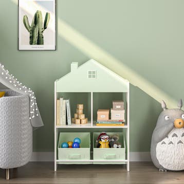 Kinderrek Vipsali huisvorm 90x60x27 cm mintgroen en wit [en., Verzenden, Nieuw