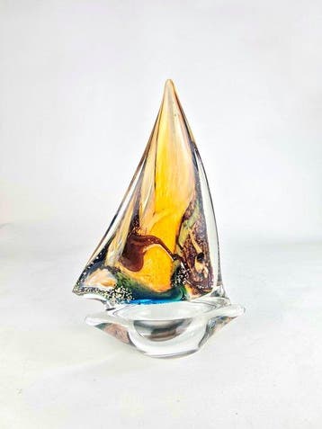 Oball - sculptuur, Scultura Barca a Vela Sommerso - 25 cm -