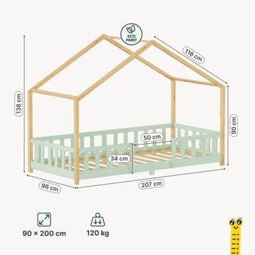 Kinderbed Treviolo met uitvalbeveiliging en matras [en.casa], Verzenden, Nieuw
