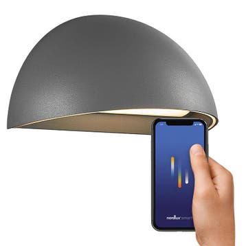 Grijze smart buitenlamp modern, Arcus Smart, 9,5W, 2700K, Ophalen of Verzenden, Nieuw, Overige materialen, Wandlamp