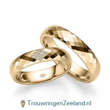 Trouwringen in 14/18 karaat roségoud glans gepolijst in r..., Verzenden, Nieuw