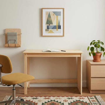 vidaXL Bureau Bruin 112 x 50 x 75 cm Massief Vurenhout, Verzenden, Nieuw