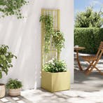vidaXL Tuindruppel met Trellis Groen 36 x 36 x 140 cm PP, Verzenden, Nieuw, Minder dan 60 cm, 60 cm of meer