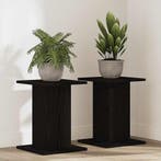 vidaXL Plantenstandaard 2 pcs Zwart Eiken 30 x 30 x 40 cm, Muziek en Instrumenten, Standaards, Verzenden, Nieuw