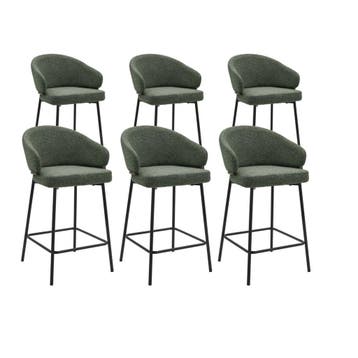 DS4U - Sofia barkruk 65 cm - Set van 6 - Groen met zwarte, Ophalen of Verzenden, Nieuw