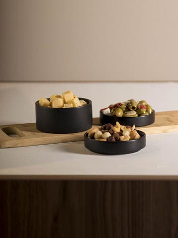 Gusta - Tapasschaaltjes - Serveren - Zwart - ø10cm - set 3, Ophalen of Verzenden, Nieuw